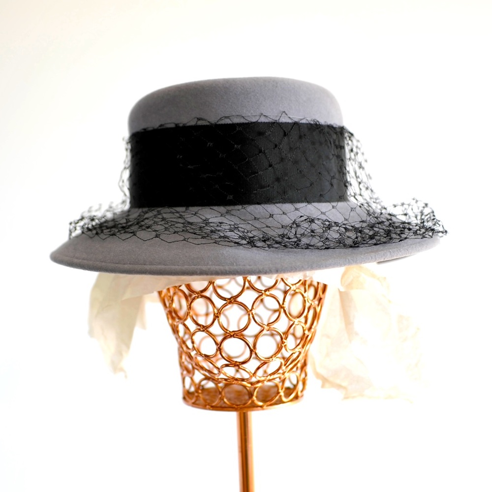 Vintage women’s hat with a black veil.